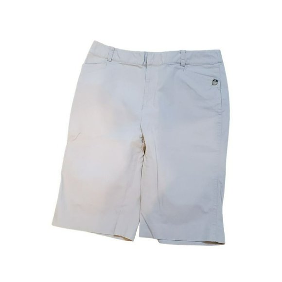 Lauren Ralph Lauren Cream Women's Long Flat Front Shorts Size 12 - Picture 1 of 3